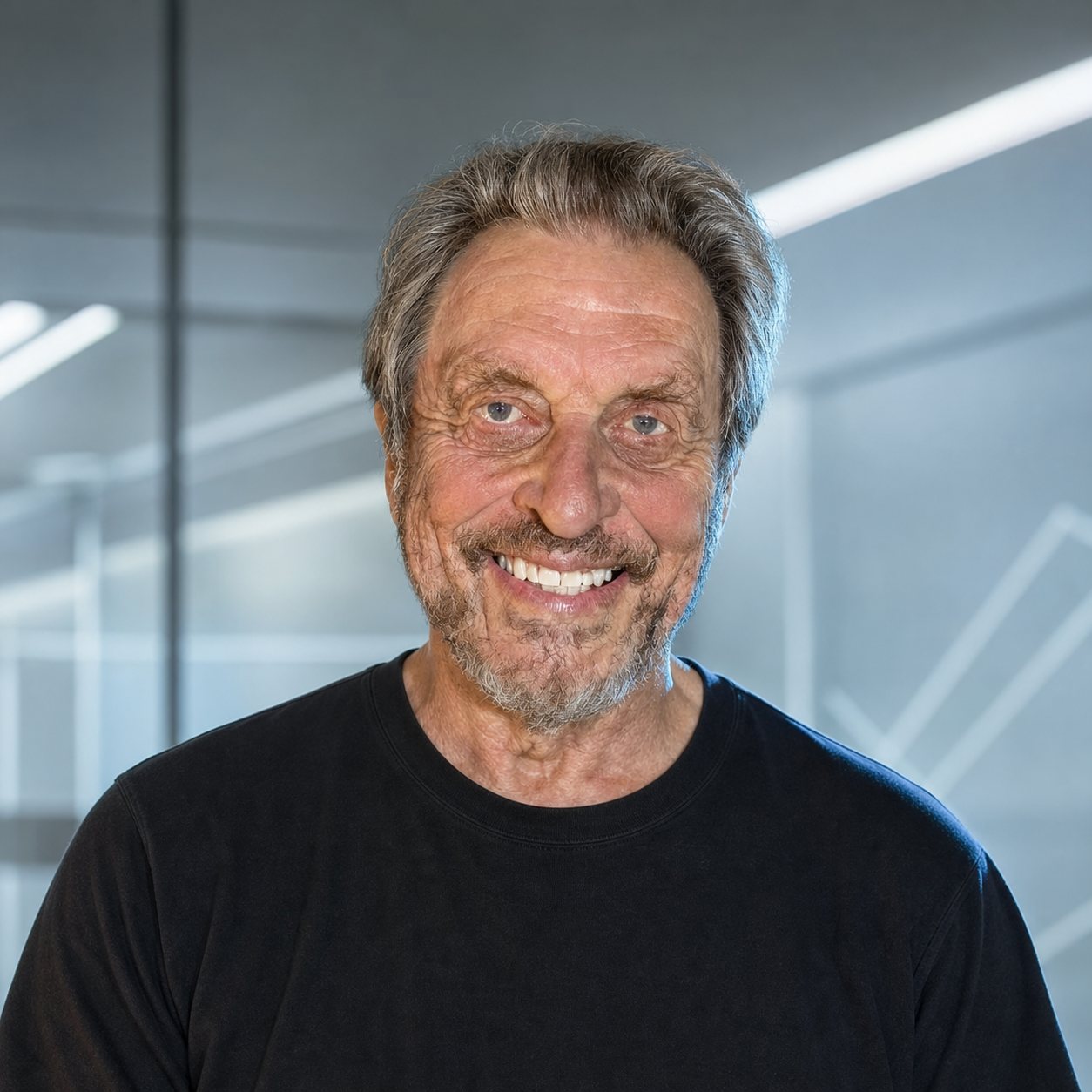 Square portrait of Errol Musk in a modern engineering space