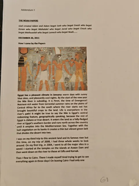 The Noah Papers, English page 3: How I came by the Papers