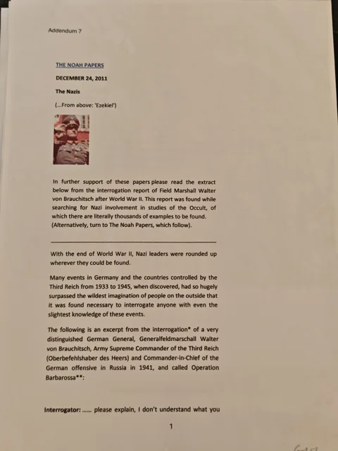 The Noah Papers, English page 7: The Nazis